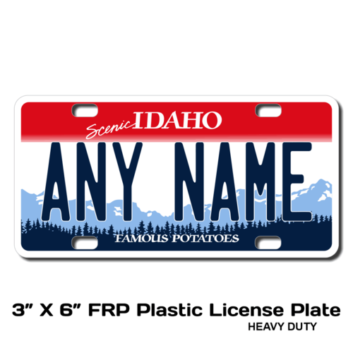 Personalized Idaho 3 X 6 Plastic License Plate 