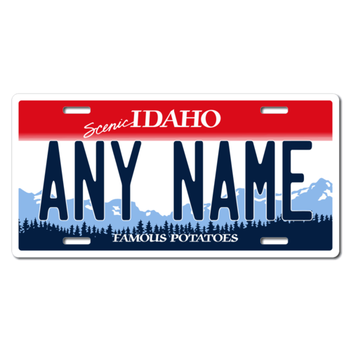Personalized Idaho License Plate for Bicycles, Kid's Bikes, Carts, Cars or Trucks