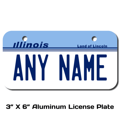Personalized Illinois 3 X 6 License Plate 