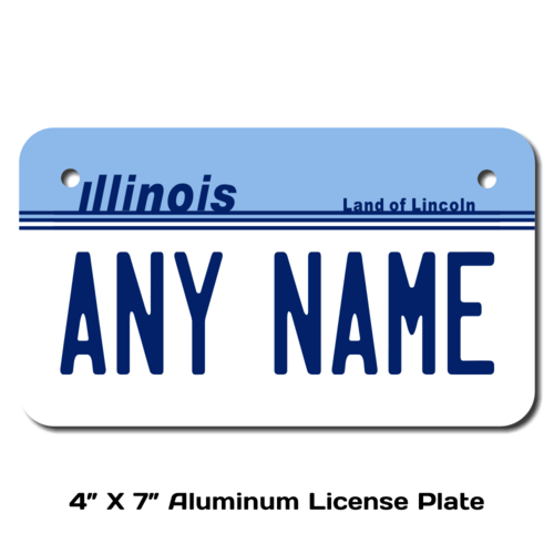 Personalized Illinois 4 X 7 License Plate