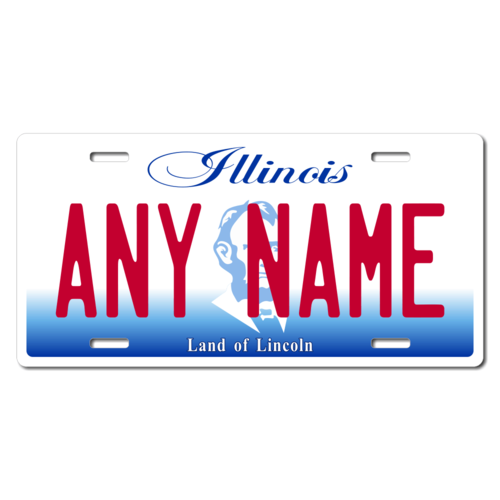 Personalized Illinois License Plate for Bicycles, Kid's Bikes, Carts, Cars or Trucks Version 2