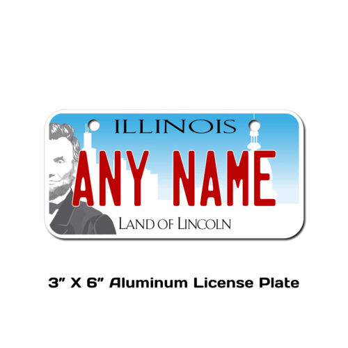 Personalized Illinois 3 X 6 License Plate 