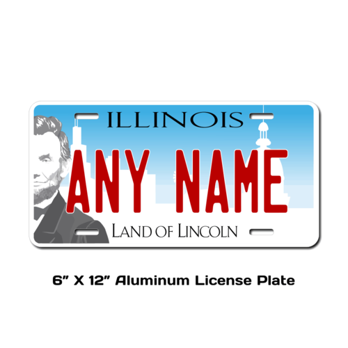 Personalized Illinois 6 X 12 License Plate  