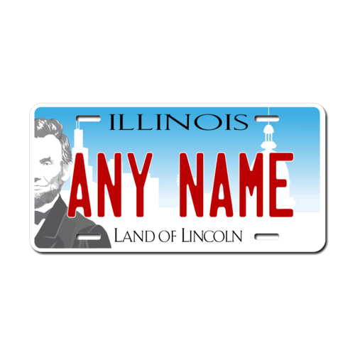 Personalized Illinois License Plate for Bicycles, Kid's Bikes, Carts, Cars or Trucks Version 3