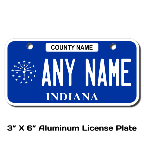 Personalized Indiana 3 X 6 License Plate 