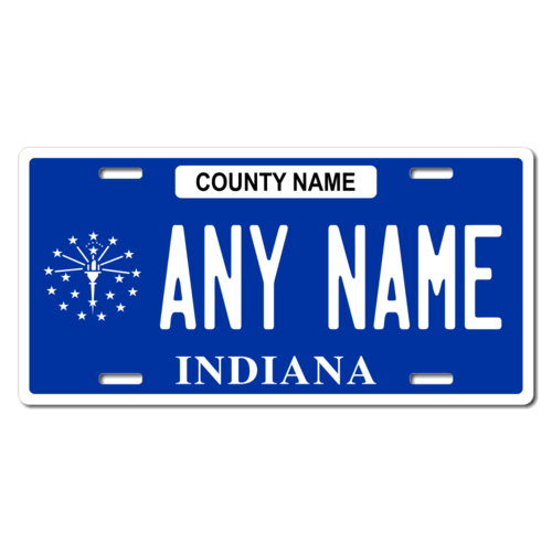 Personalized Indiana License Plate for Bicycles, Kid's Bikes, Carts, Cars or Trucks