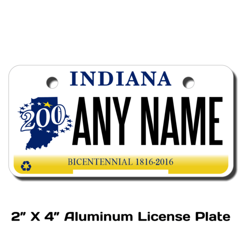Personalized Indiana 2 X 4 License Plate 