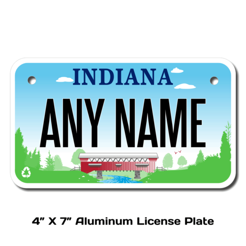 Personalized Indiana 4 X 7 License Plate
