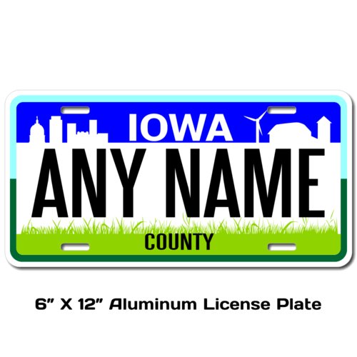 Personalized Iowa 6 X 12 License Plate    