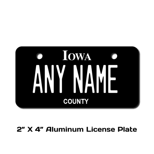 Personalized Iowa 2 X 4 License Plate