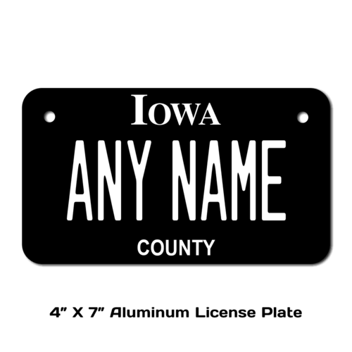 Personalized Iowa 4 X 7 License Plate