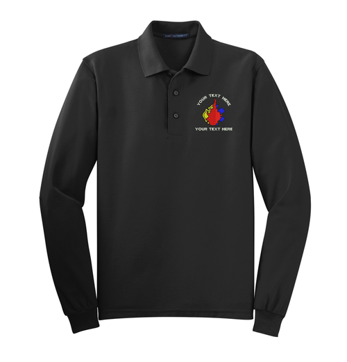 Firefighter Custom Embroidered Logo Long Sleeve Knit Shirt