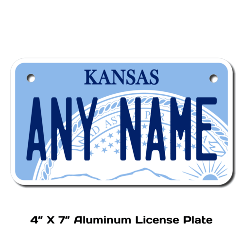 Personalized Kansas 4 X 7 License Plate