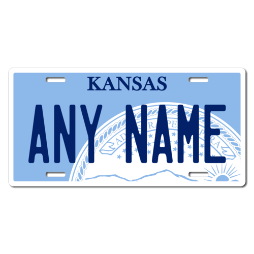 Personalized Kansas License Plate for Bicycles, Kid's Bikes, Carts, Cars or Trucks