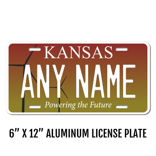 Personalized Kansas 6 X 12 License Plate   