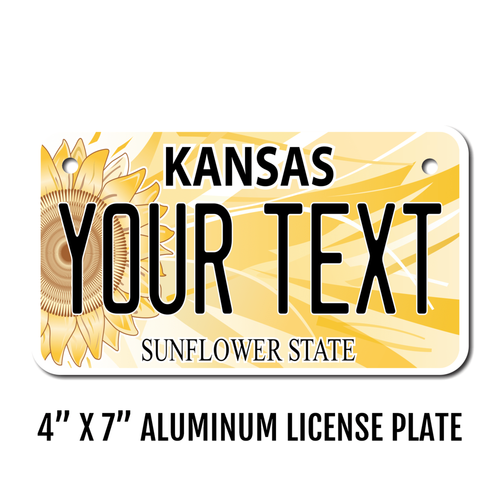 Personalized Kansas 4 X 7 License Plate