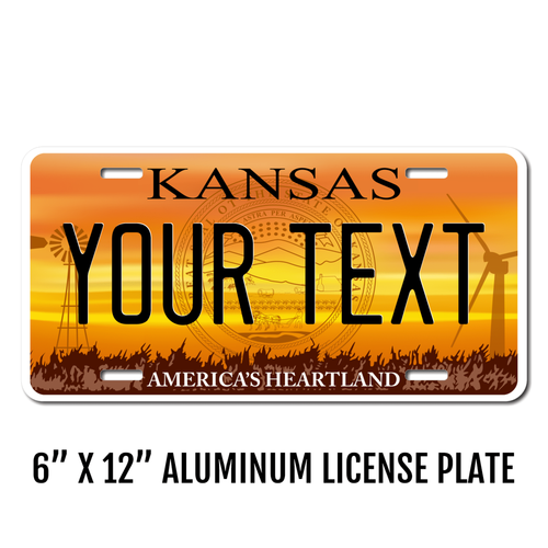 Personalized Kansas 6 X 12 License Plate  