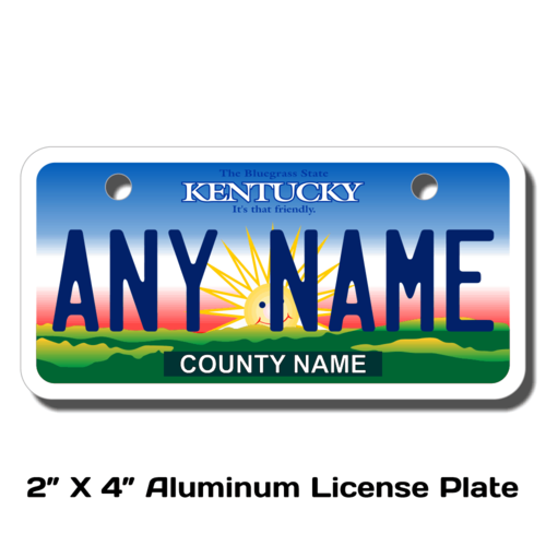 Personalized Kentucky 2 X 4 License Plate 