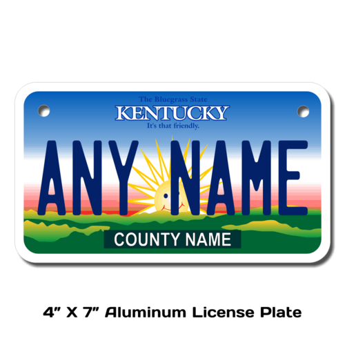 Personalized Kentucky 4 X 7 License Plate