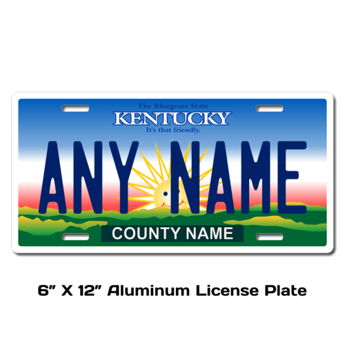 Personalized Kentucky 6 X 12 License Plate     