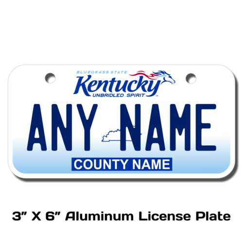 Personalized Kentucky 3 X 6 License Plate 