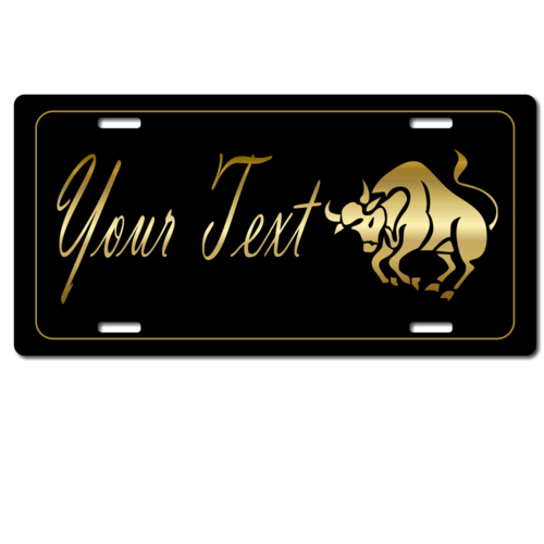 Personalized Taurus License Plate for Bicycles, Kid's Bikes, Carts, Cars or Trucks