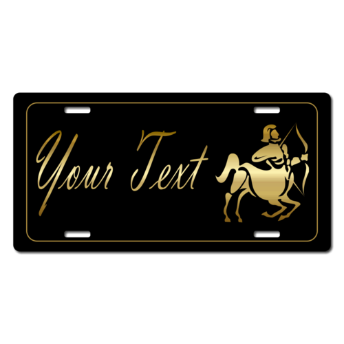 Personalized Sagittarius License Plate for Bicycles, Kid's Bikes, Carts, Cars or Trucks 