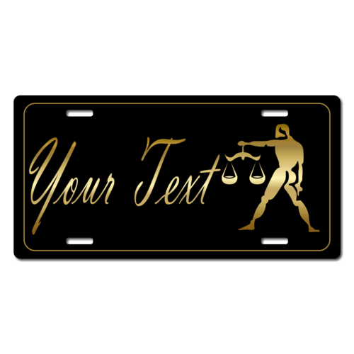 Personalized Libra License Plate for Bicycles, Kid's Bikes, Carts, Cars or Trucks 