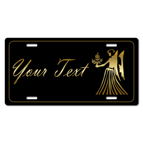Personalized Virgo License Plate for Bicycles, Kid's Bikes, Carts, Cars or Trucks 