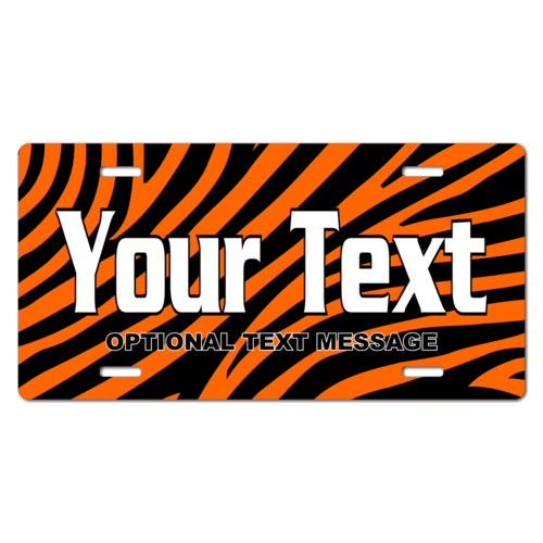 Personalized Tiger Stripe License Plate for Bicycles, Kid's   Bikes, Carts, Cars or Trucks