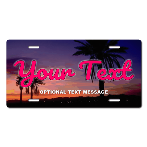 Personalized Palm Trees License Plate for Bicycles, Kid's Bikes, Carts, Cars or Trucks
