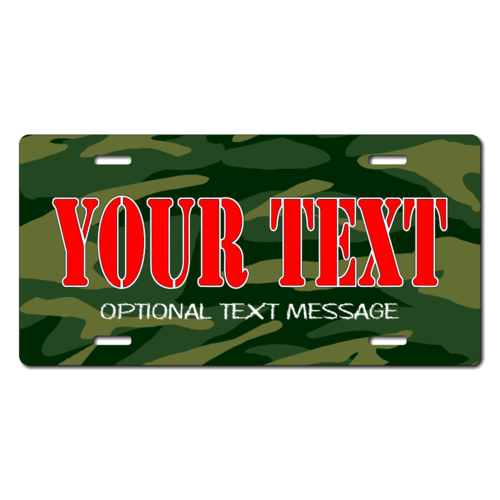 Personalized Camouflage License Plate for Bicycles, Kid's Bikes, Carts, Cars or Trucks