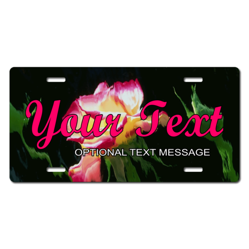 Personalized Pink Flower License Plate for Bicycles, Kid's Bikes, Carts, Cars or Trucks