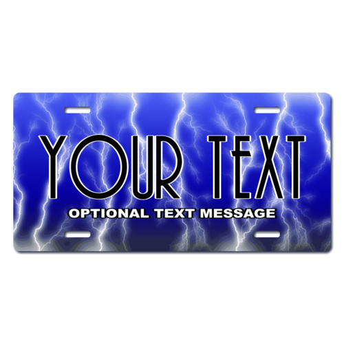 Personalized Blue Electricity License Plate for Bicycles, Kid's Bikes, Carts, Cars or Trucks