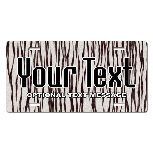 Personalized White Tiger License Plate for Bicycles, Kid's Bikes, Carts, Cars or Trucks