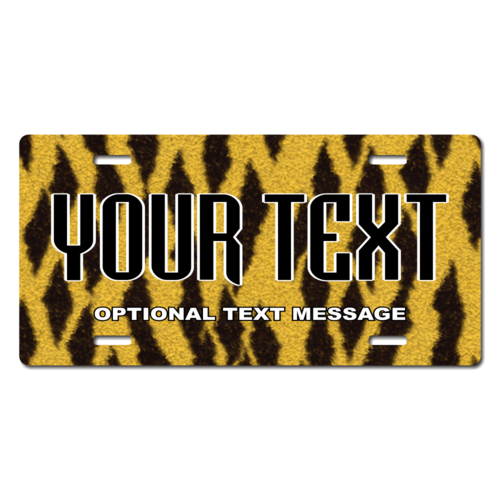 Personalized Tiger Stripe License Plate for Bicycles, Kid's Bikes, Carts, Cars or Trucks