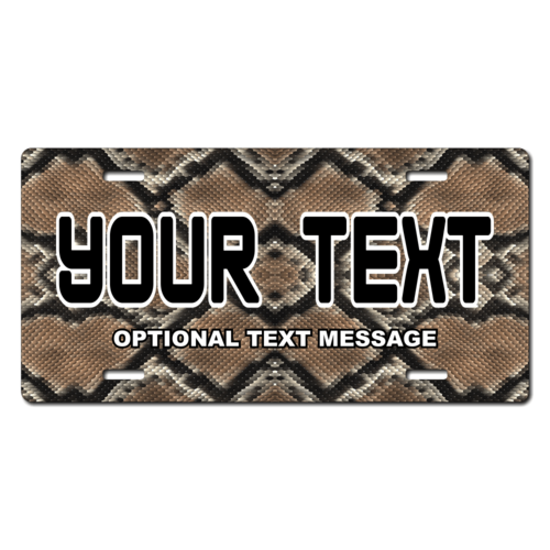 Personalized Snake Skin License Plate for Bicycles, Kid's Bikes, Carts, Cars or Trucks