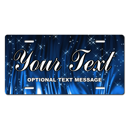 Personalized Blue Sparkles License Plate for Bicycles, Kid's Bikes, Carts, Cars or Trucks