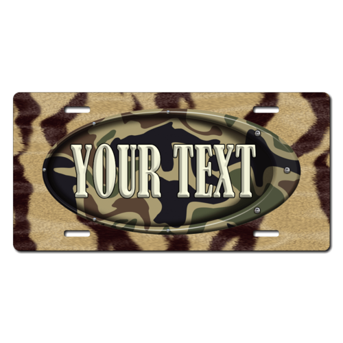 Personalized Animal Skin/Camouflage License Plate for Bicycles, Kid's Bikes, Carts, Cars or Trucks