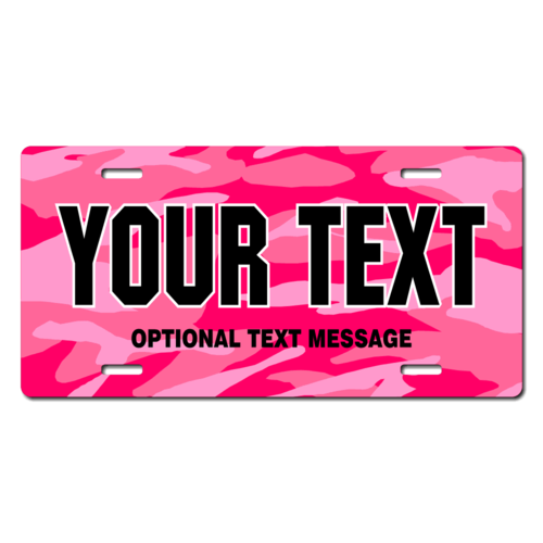 Personalized Pink Camouflage License Plate for Bicycles, Kid's Bikes, Carts, Cars or Trucks