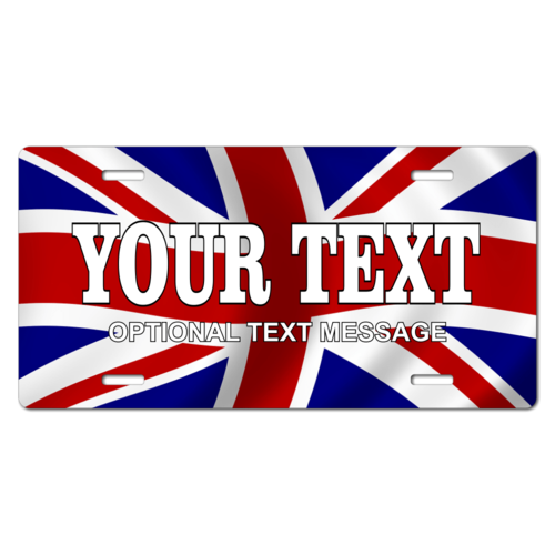 Personalized United Kingdom Flag License Plate for Bicycles, Kid's Bikes, Carts, Cars or Trucks