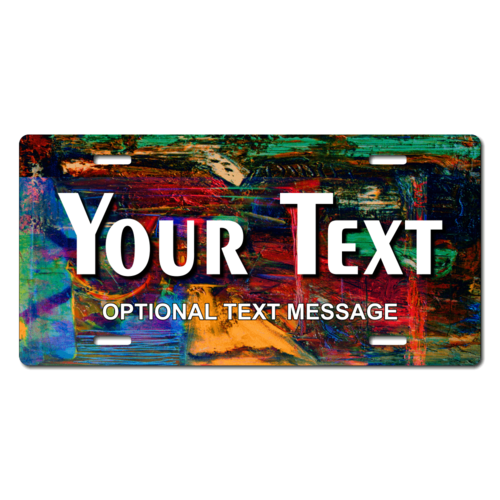 Personalized Abstract Painting License Plate for Bicycles, Kid's Bikes, Carts, Cars or Trucks