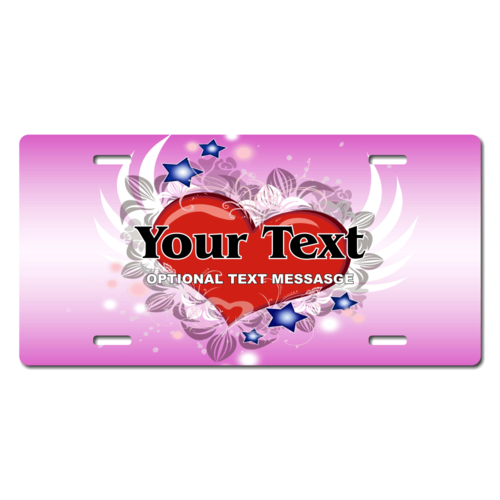Personalized Flying Heart License Plate for Bicycles, Kid's   Bikes, Carts, Cars or Trucks