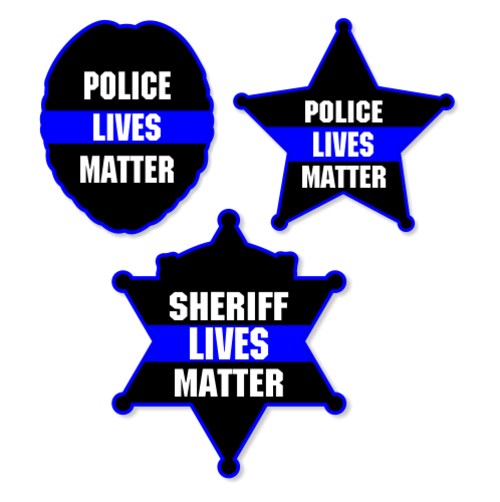 Police Lives Matter Blue Line Badge Decal