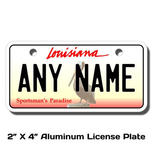 Personalized Louisiana 2 X 4 License Plate 