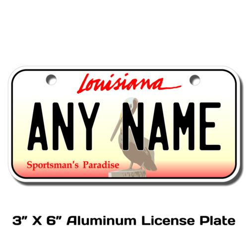 Personalized Louisiana 3 X 6 License Plate 