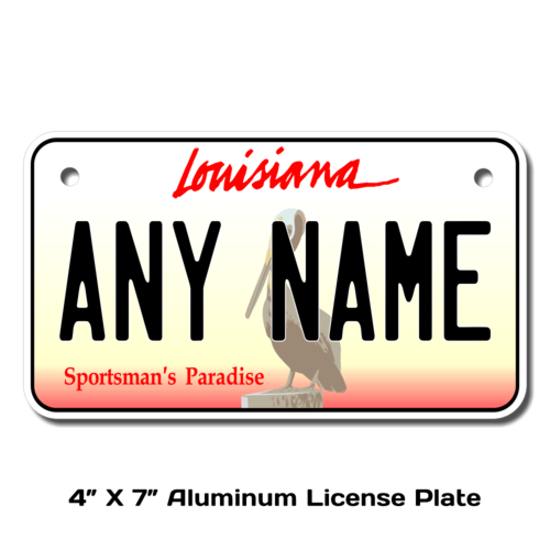 Personalized Louisiana 4 X 7 License Plate