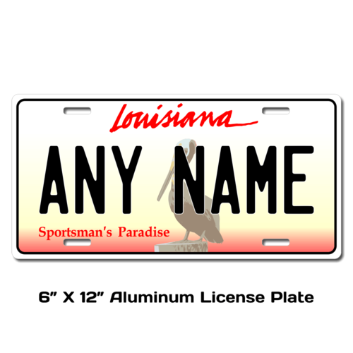 Personalized Louisiana 6 X 12 License Plate  