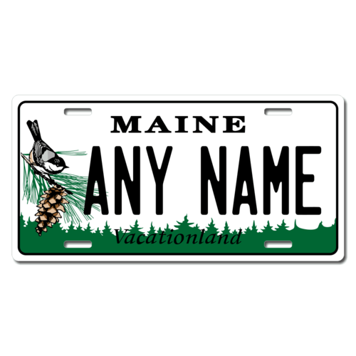 Personalized Maine License Plate for Bicycles, Kid's Bikes, Carts, Cars or Trucks