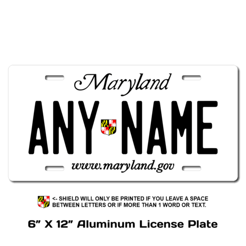 Personalized Maryland 6 X 12 License Plate     